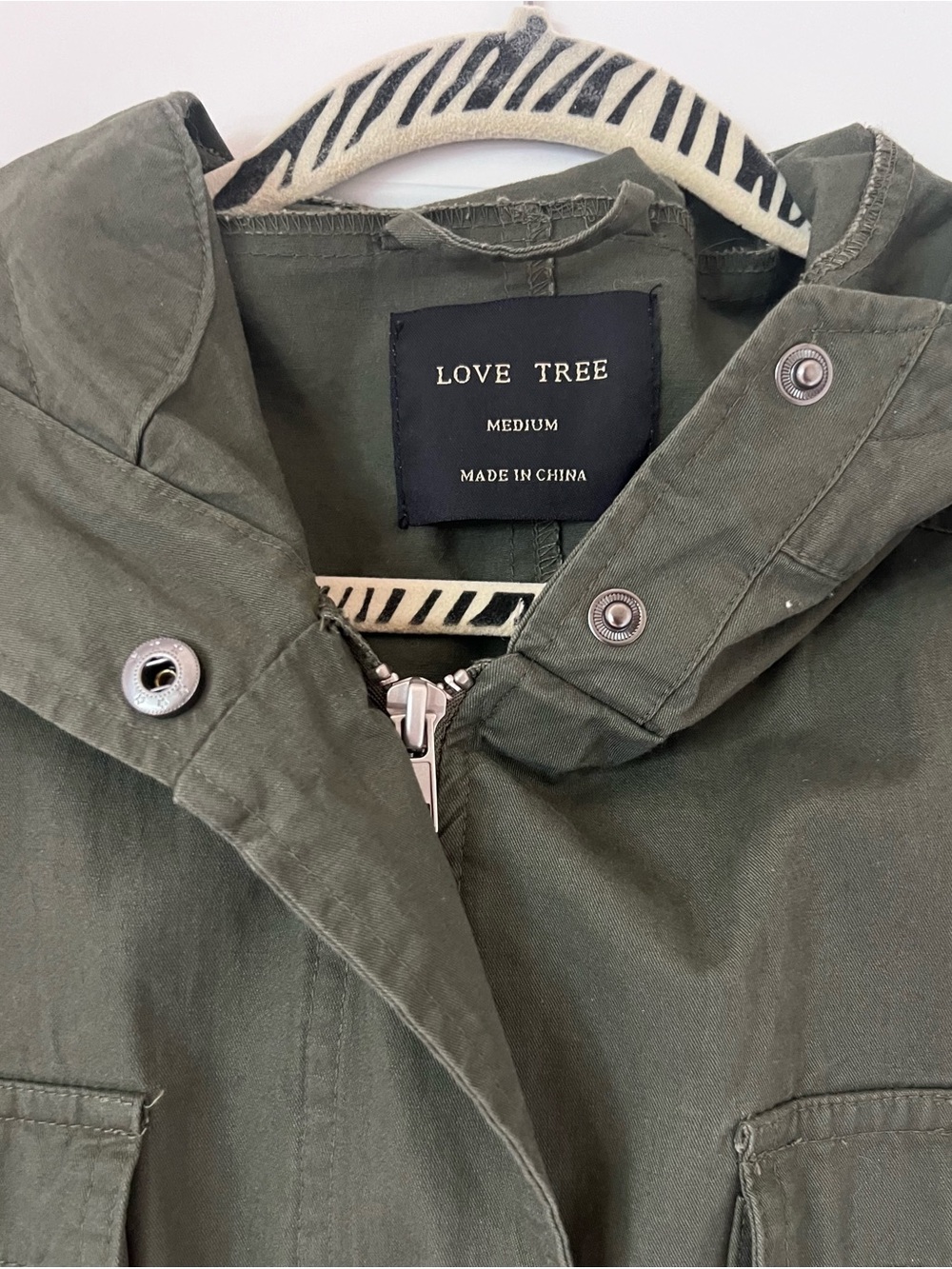 Love Tree Hooded Utility Anorak in Olive - Picture 6 of 8
